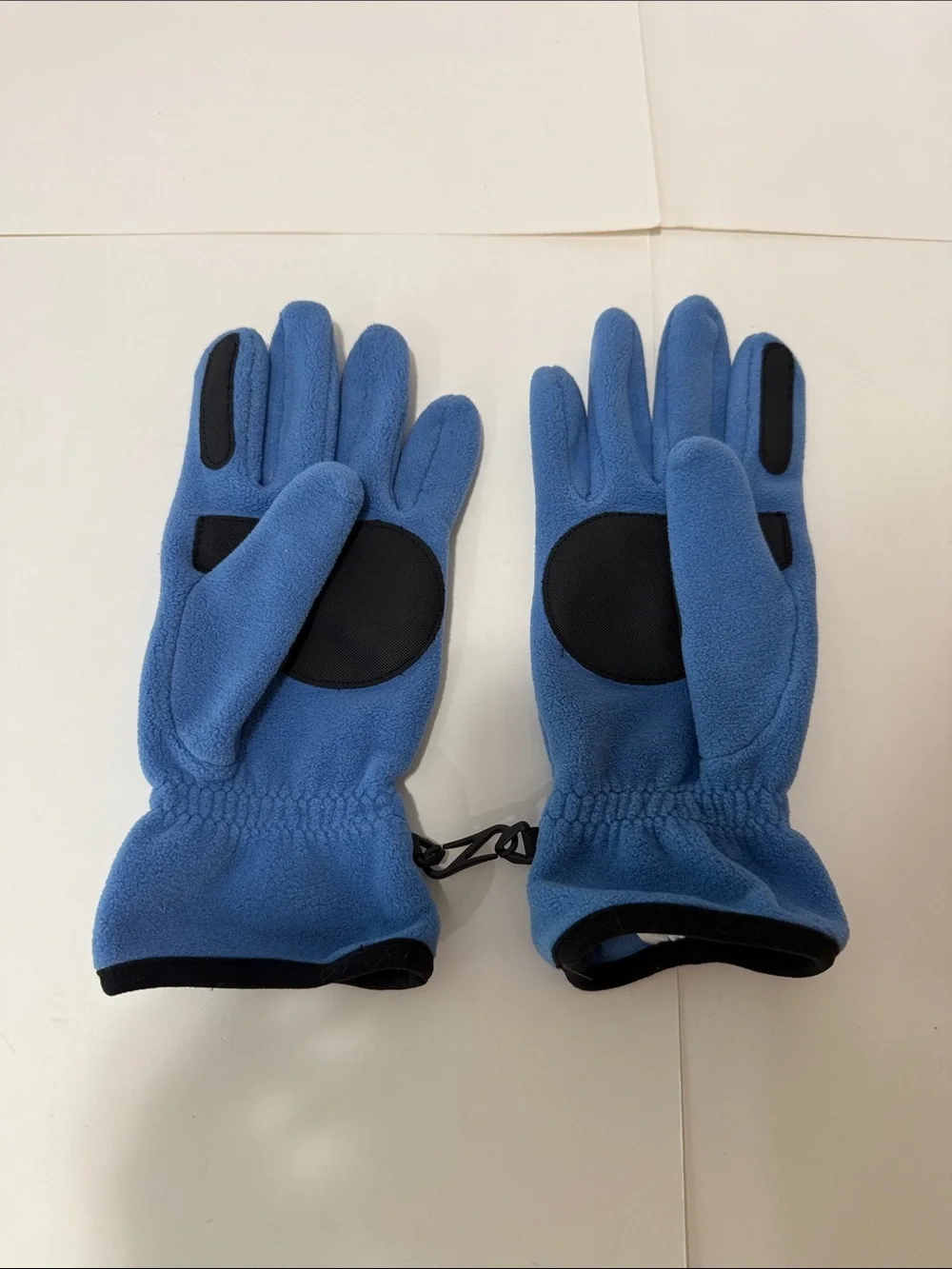 Lands' End Blue Fleece Gloves with Black Trim